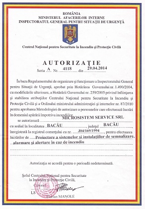 autorizare proiectare instalatii incendiu mic